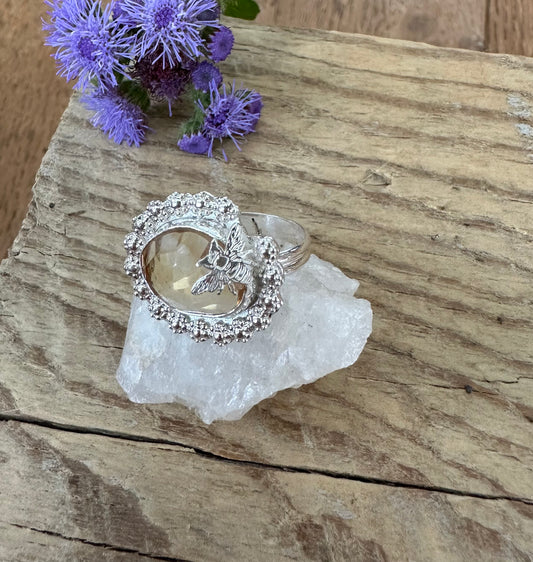 Citrine Honeybee Ring