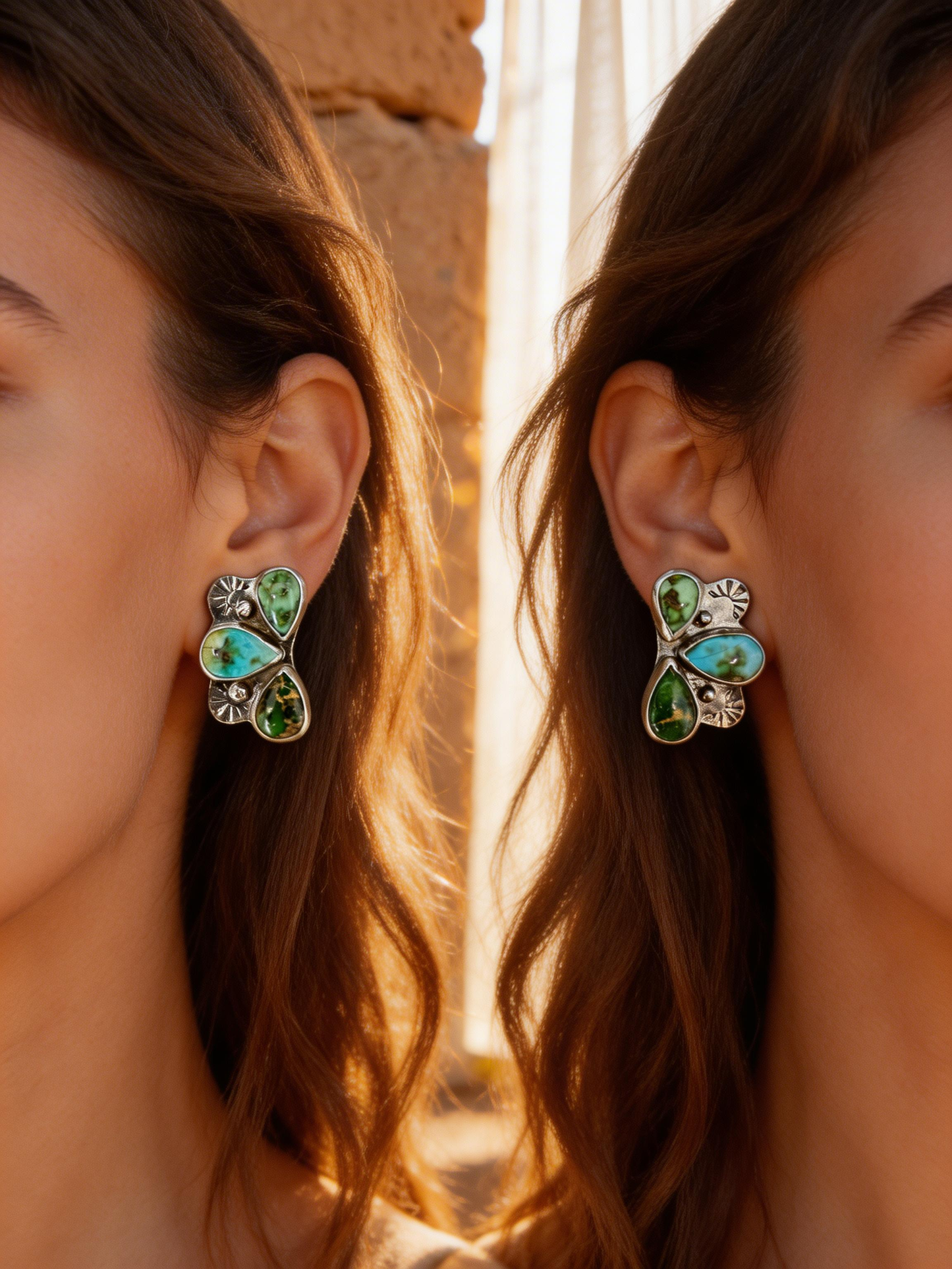 Royston Ribbon Turquoise Statement Earrings