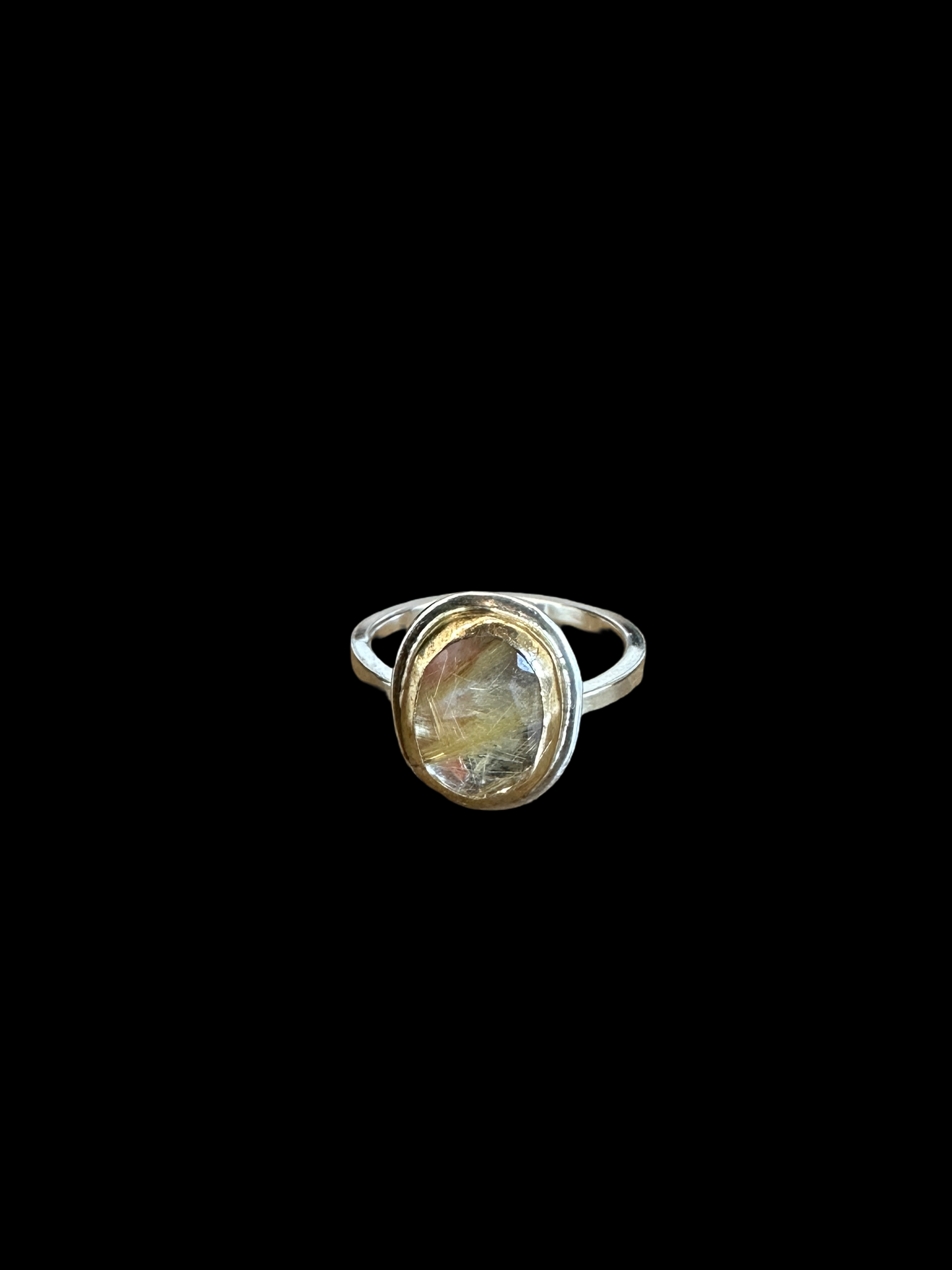 Golden Rutilated Quartz Ring