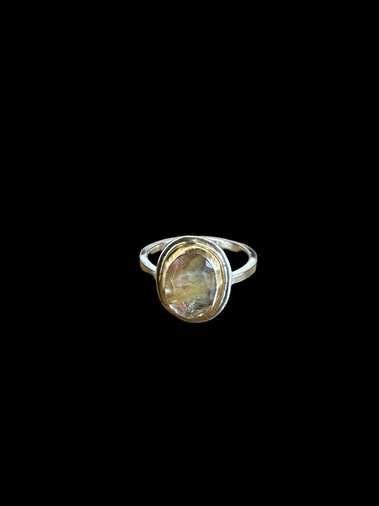 Golden Rutilated Quartz Ring