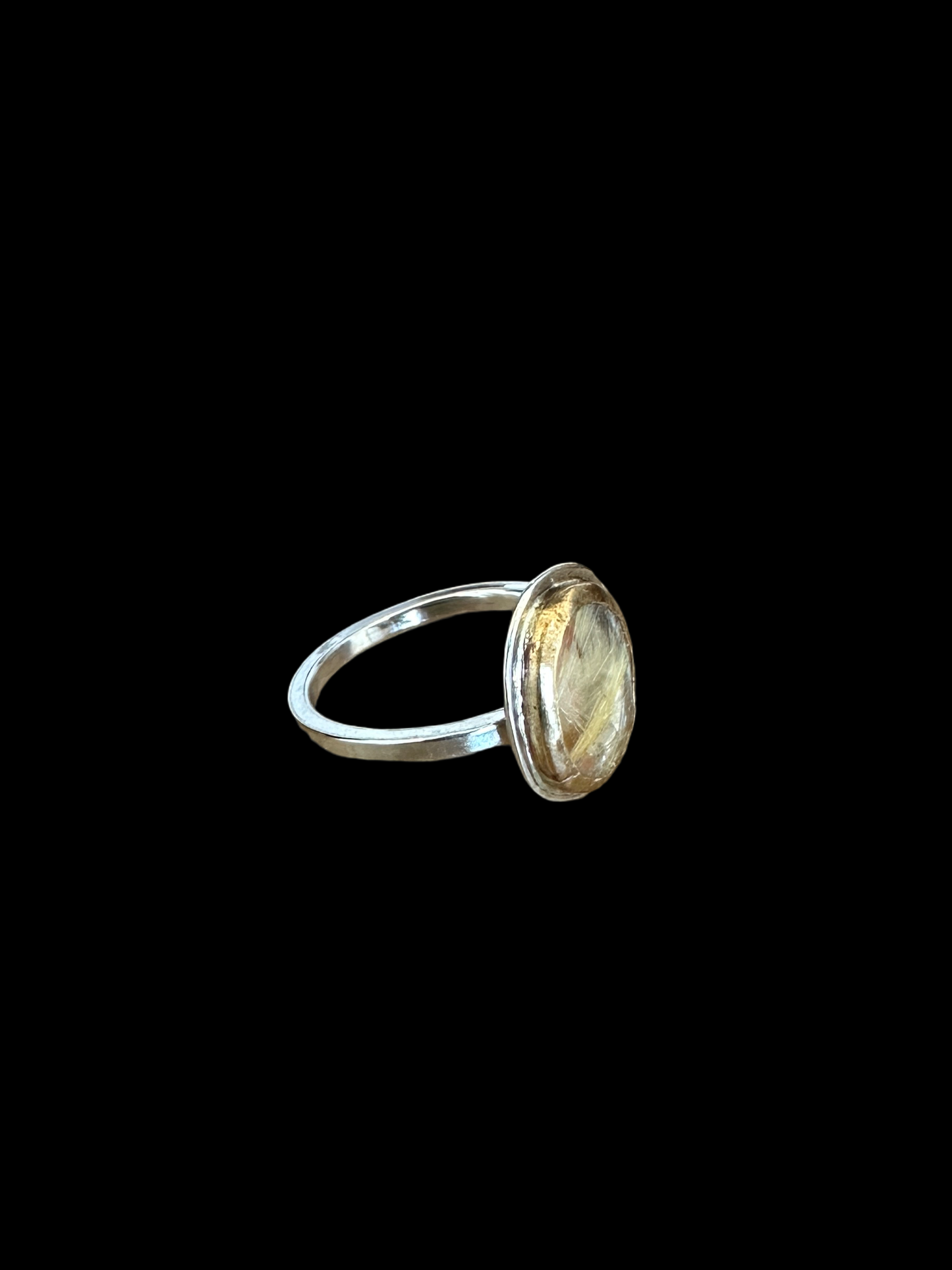 Golden Rutilated Quartz Ring
